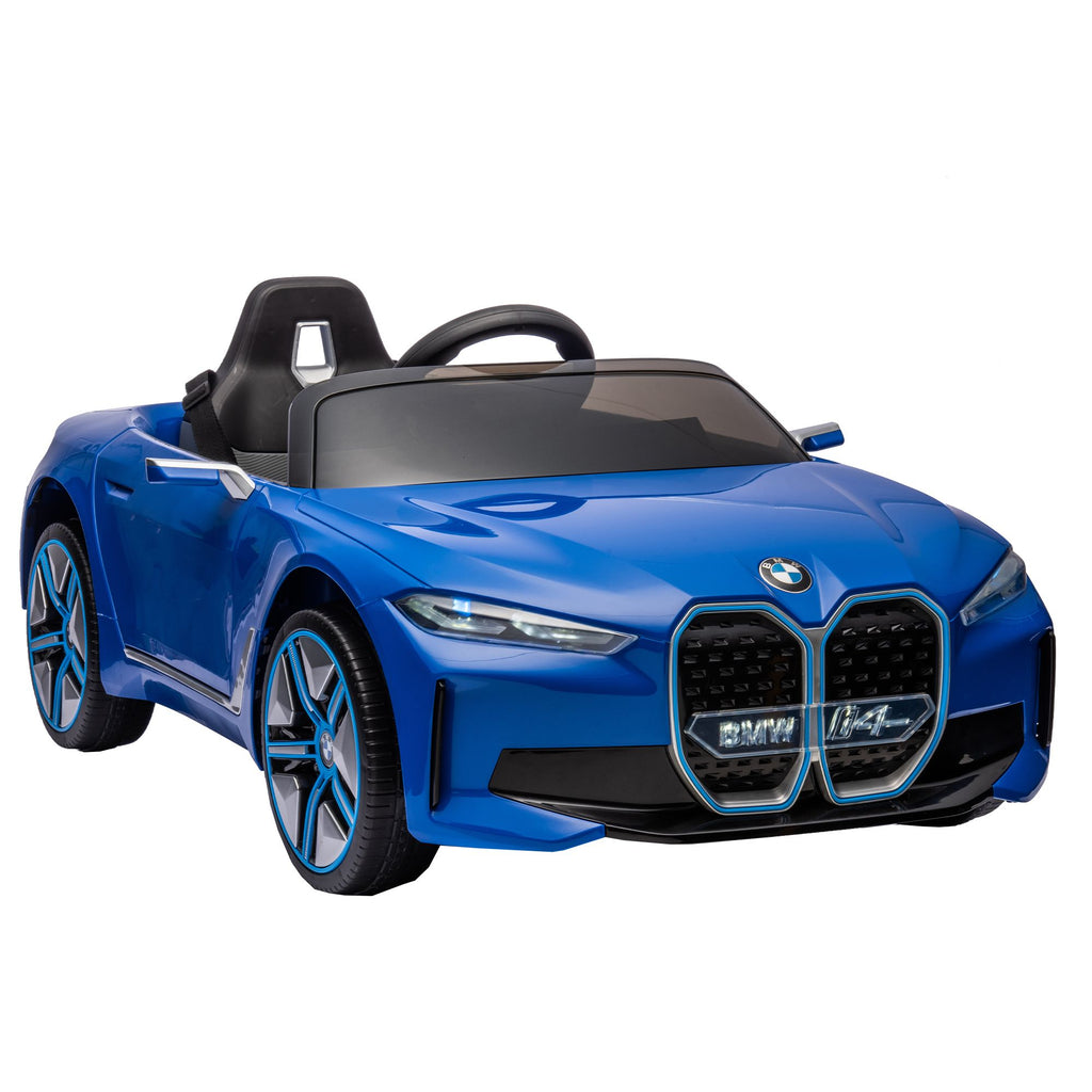 COOLMORE - Licensed BMW I4,12v Kids ride on car 2.4G W/Parents Remote Control,electric car for kids,Three speed adjustable,Power display, USB,MP3 ,Bluetooth,LED light,Two-point safety belt,story