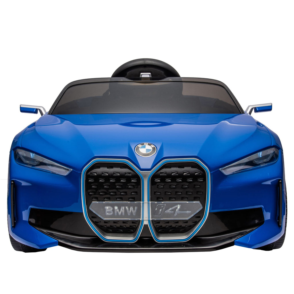 COOLMORE - Licensed BMW I4,12v Kids ride on car 2.4G W/Parents Remote Control,electric car for kids,Three speed adjustable,Power display, USB,MP3 ,Bluetooth,LED light,Two-point safety belt,story
