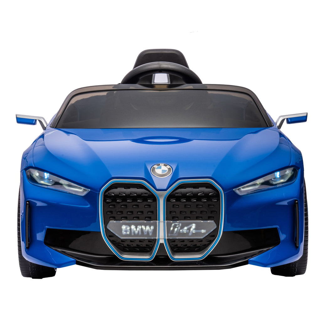 COOLMORE - Licensed BMW I4,12v Kids ride on car 2.4G W/Parents Remote Control,electric car for kids,Three speed adjustable,Power display, USB,MP3 ,Bluetooth,LED light,Two-point safety belt,story