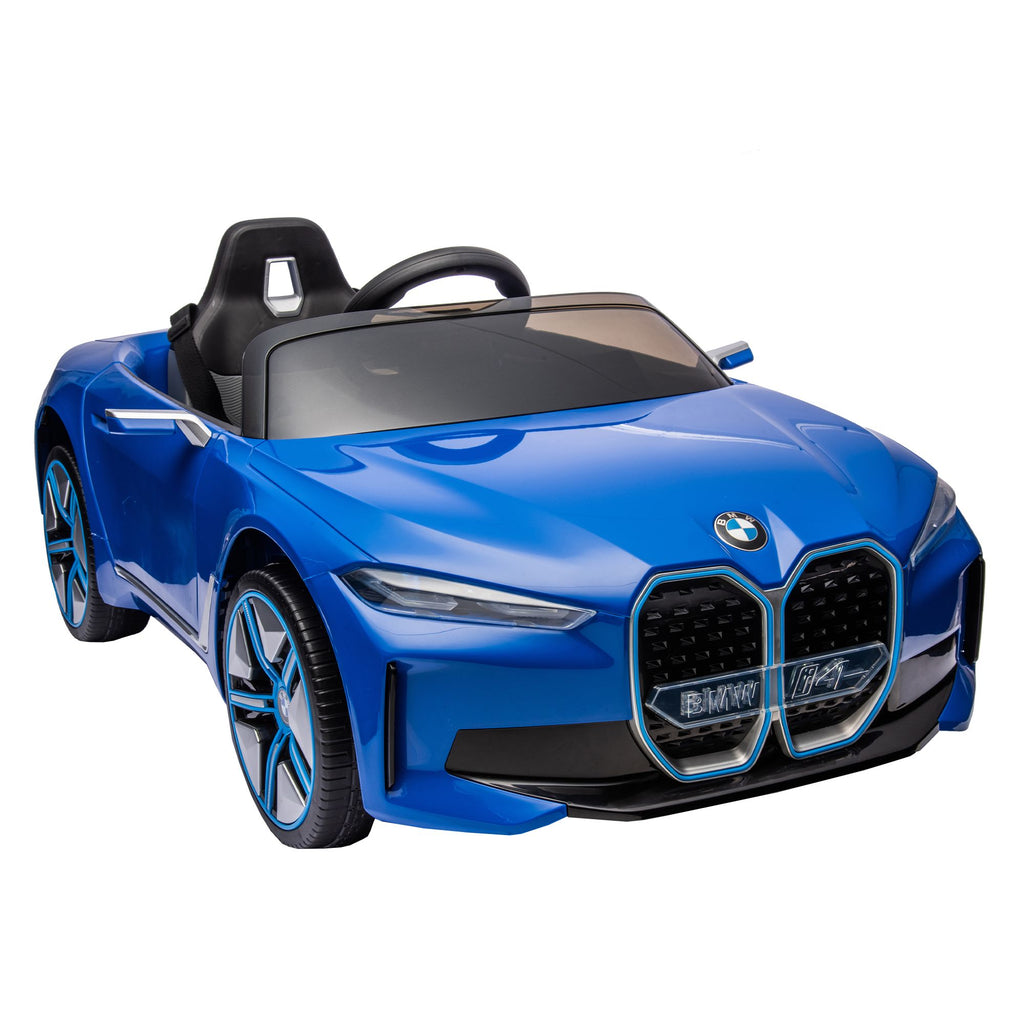 COOLMORE - Licensed BMW I4,12v Kids ride on car 2.4G W/Parents Remote Control,electric car for kids,Three speed adjustable,Power display, USB,MP3 ,Bluetooth,LED light,Two-point safety belt,story