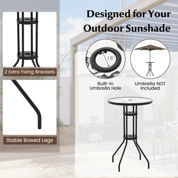 Hooya Imp.& Exp.  - 3 Pieces Outdoor Bistro Set with 2 Folding Chairs
