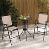 Hooya Imp.& Exp.  - 3 Pieces Outdoor Bistro Set with 2 Folding Chairs