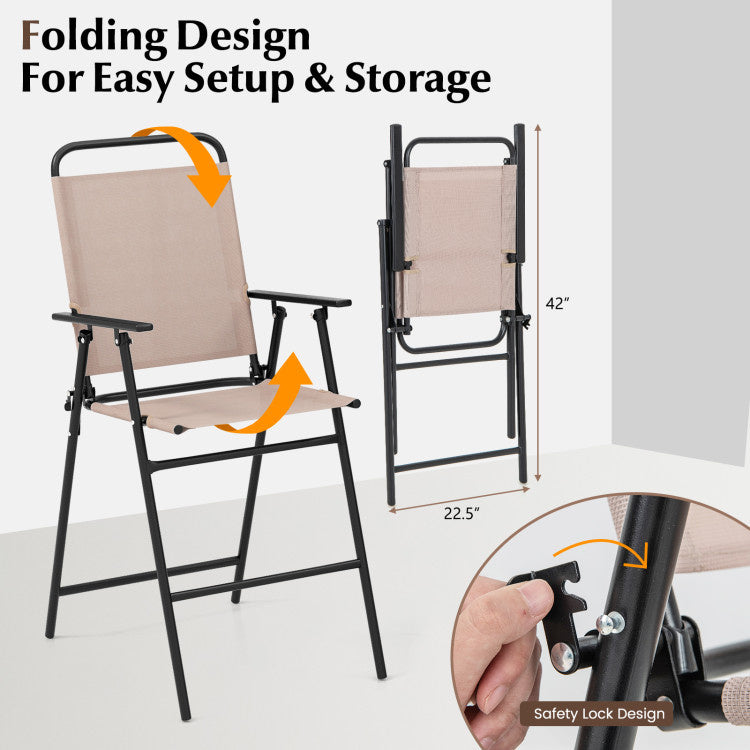 Hooya Imp.& Exp.  - 3 Pieces Outdoor Bistro Set with 2 Folding Chairs