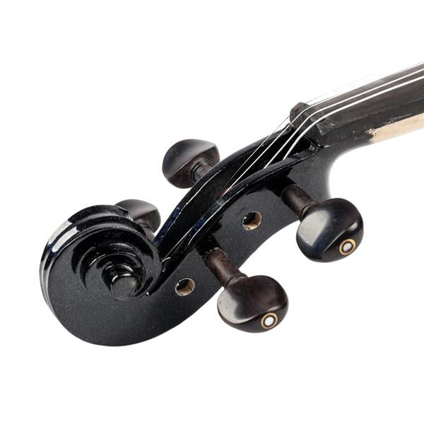 inQ Boutique - [Do Not Sell on Amazon]Glarry GV102 4/4 Solid Wood EQ Violin Case Bow Violin Strings Shoulder Rest Electronic Tuner Connecting Wire Cloth Black