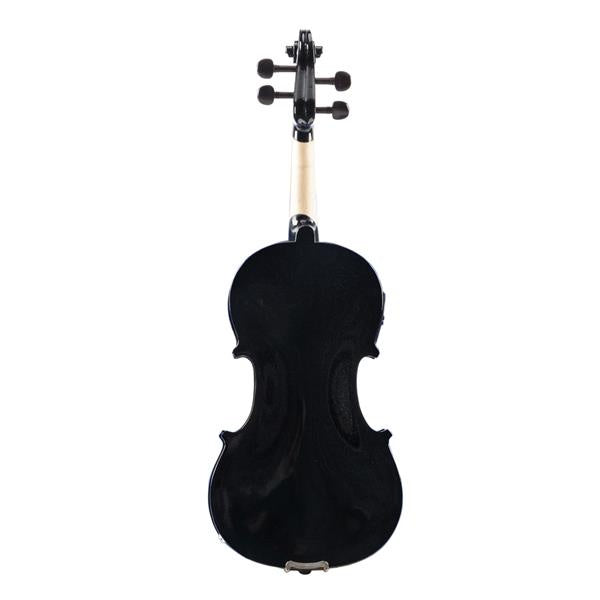 inQ Boutique - [Do Not Sell on Amazon]Glarry GV102 4/4 Solid Wood EQ Violin Case Bow Violin Strings Shoulder Rest Electronic Tuner Connecting Wire Cloth Black