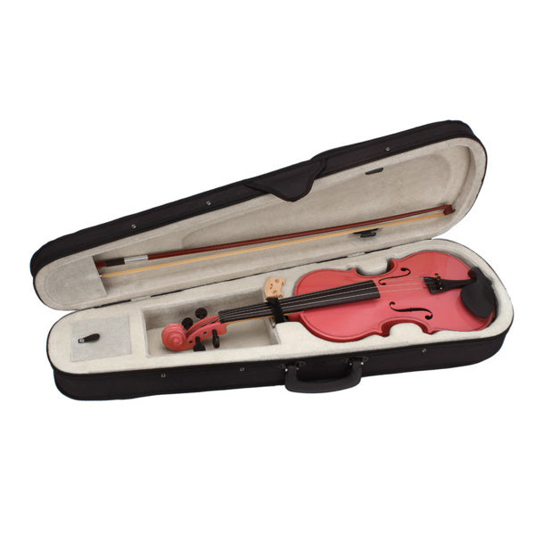 inQ Boutique - New 1/8 Acoustic Violin Case Bow Rosin Pink