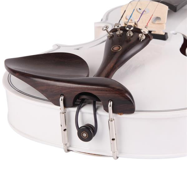 inQ Boutique - [Do Not Sell on Amazon]Glarry GV102 4/4 Solid Wood EQ Violin Case Bow Violin Strings Shoulder Rest Electronic Tuner Connecting Wire Cloth White