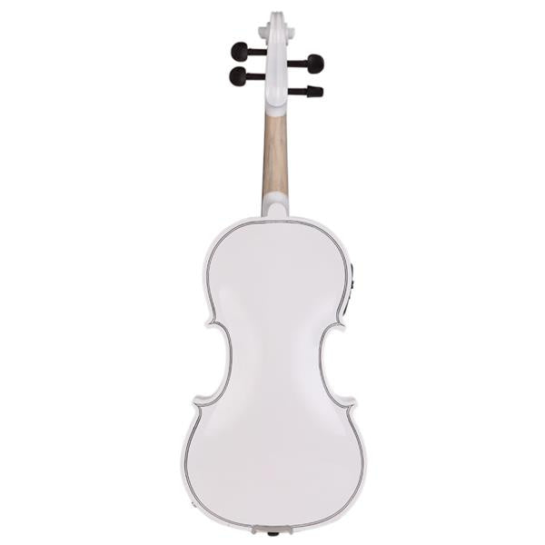 inQ Boutique - [Do Not Sell on Amazon]Glarry GV102 4/4 Solid Wood EQ Violin Case Bow Violin Strings Shoulder Rest Electronic Tuner Connecting Wire Cloth White
