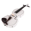 inQ Boutique - [Do Not Sell on Amazon]Glarry GV102 4/4 Solid Wood EQ Violin Case Bow Violin Strings Shoulder Rest Electronic Tuner Connecting Wire Cloth White