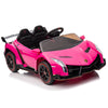 inQ Boutique - LEADZM Lamborghini Poison Small Dual Drive 12V 4.5AH with 2.4G Remote Control Sports Car Pink
