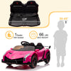 inQ Boutique - LEADZM Lamborghini Poison Small Dual Drive 12V 4.5AH with 2.4G Remote Control Sports Car Pink