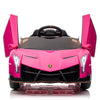 inQ Boutique - LEADZM Lamborghini Poison Small Dual Drive 12V 4.5AH with 2.4G Remote Control Sports Car Pink