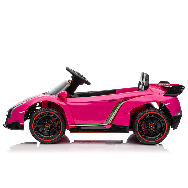 inQ Boutique - LEADZM Lamborghini Poison Small Dual Drive 12V 4.5AH with 2.4G Remote Control Sports Car Pink