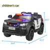 FX070 - 12V Kid Ride on Police Car with Parental Remote Control, Battery Powered Electric Truck with Siren, Flashing Lights,Music, Spring Suspension, Black