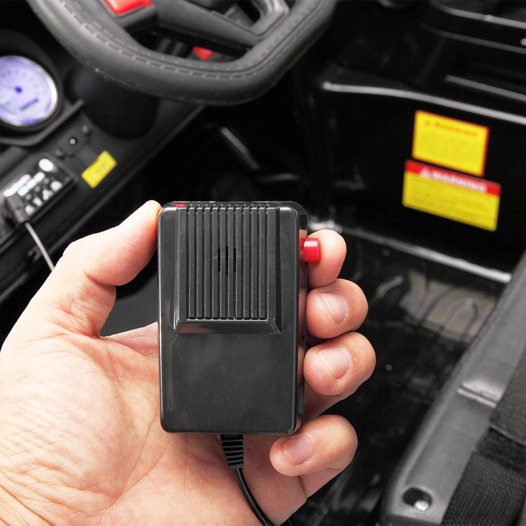 FX070 - 12V Kid Ride on Police Car with Parental Remote Control, Battery Powered Electric Truck with Siren, Flashing Lights,Music, Spring Suspension, Black