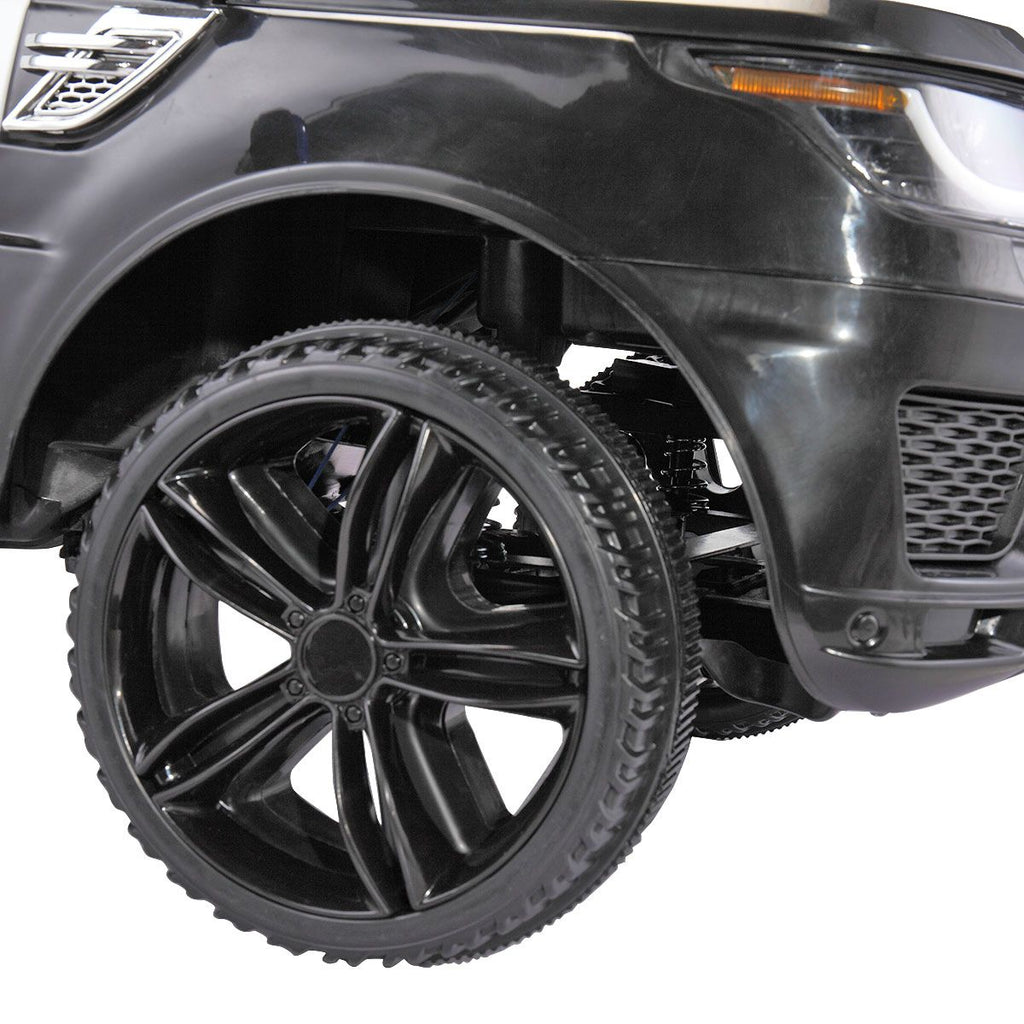 FX070 - 12V Kid Ride on Police Car with Parental Remote Control, Battery Powered Electric Truck with Siren, Flashing Lights,Music, Spring Suspension, Black