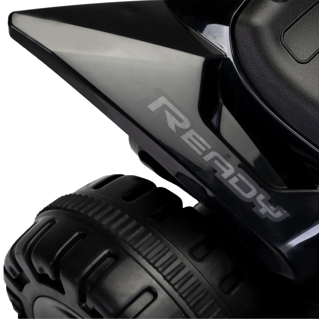 FX070 - Kids Ride-on ATV, 6V Battery Powered Electric Quad Car with Music, LED Lights and Spray Device, 4 Wheeled Ride-on Toy for Toddlers Age 3-5, Black