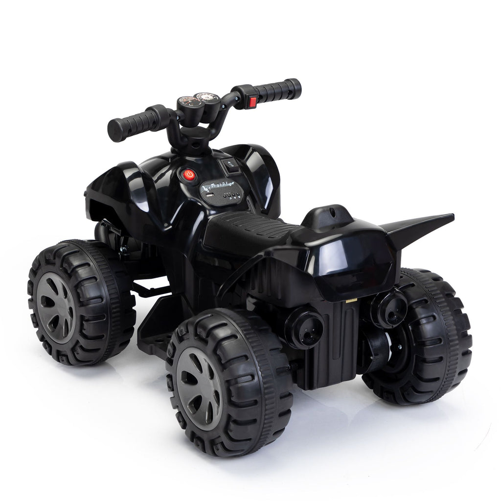 FX070 - Kids Ride-on ATV, 6V Battery Powered Electric Quad Car with Music, LED Lights and Spray Device, 4 Wheeled Ride-on Toy for Toddlers Age 3-5, Black