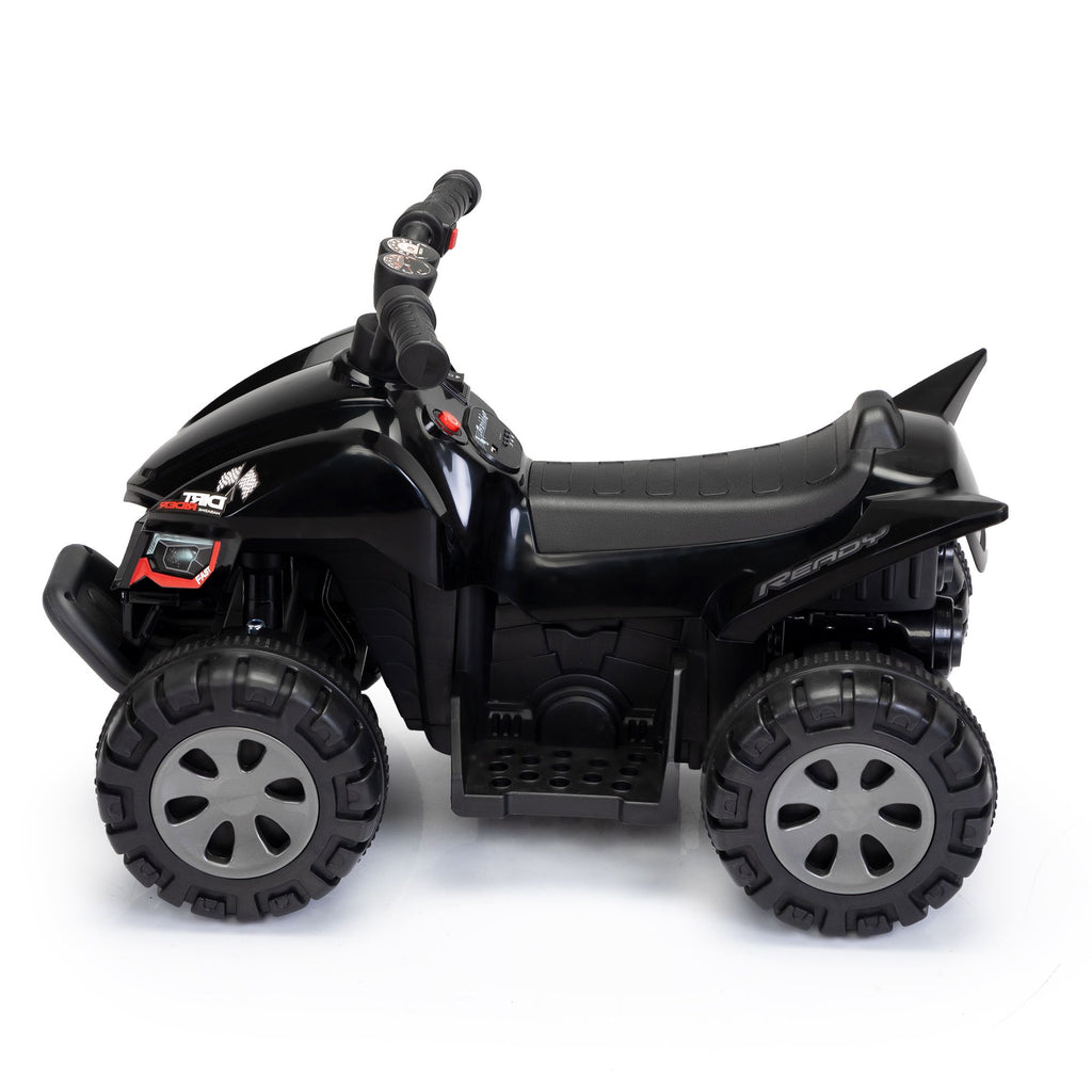 FX070 - Kids Ride-on ATV, 6V Battery Powered Electric Quad Car with Music, LED Lights and Spray Device, 4 Wheeled Ride-on Toy for Toddlers Age 3-5, Black