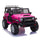 FX070 - 12V kids Ride On Jeep with Remote Control, Electric Car for Kids 3-8 Years, 3 Speeds, LED Lights, MP3 Player - Rose Red
