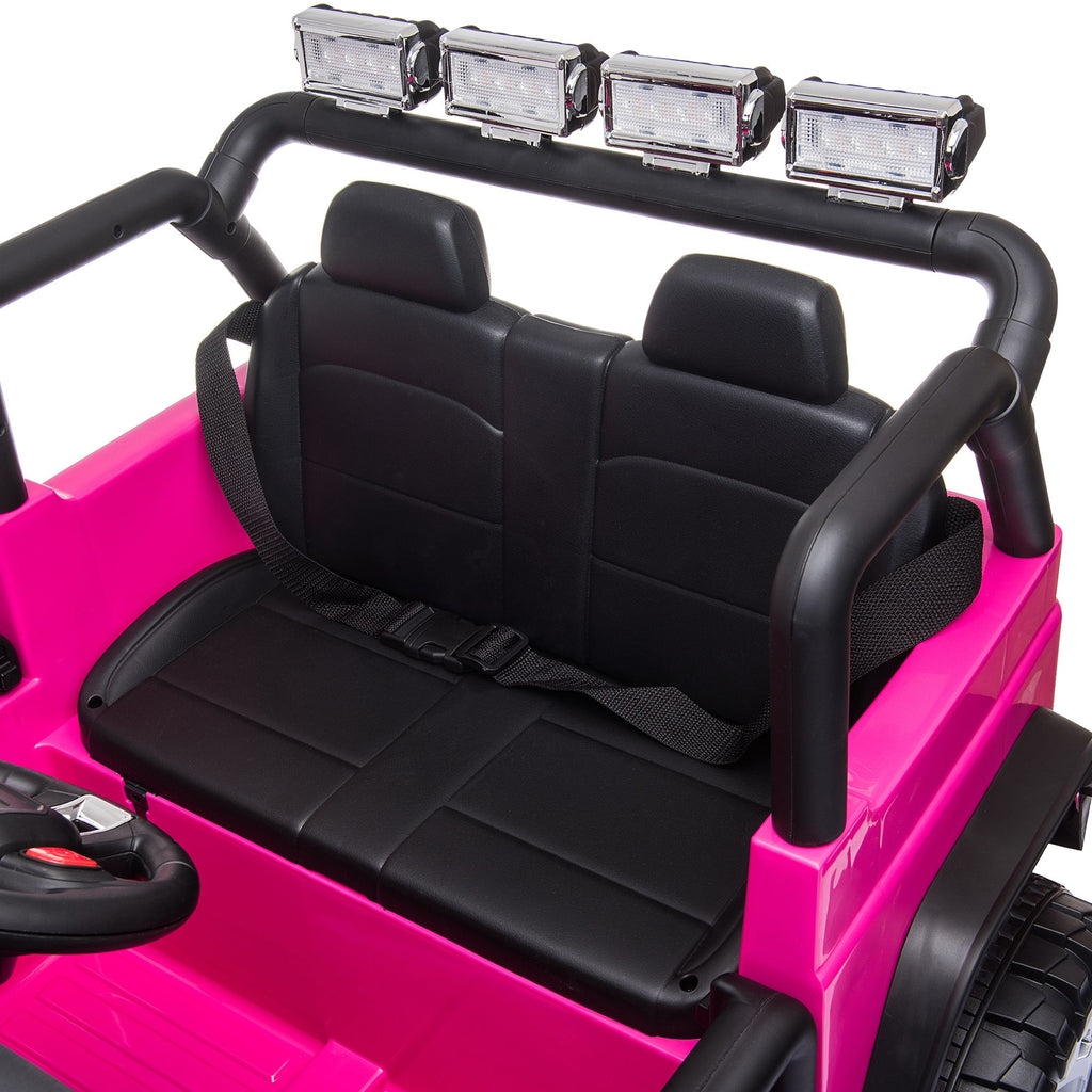 FX070 - 12V kids Ride On Jeep with Remote Control, Electric Car for Kids 3-8 Years, 3 Speeds, LED Lights, MP3 Player - Rose Red