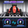 FX070 - 24V Electric Kids Go Kart, Battery Powered Outdoor Ride On Toy w/ 5 mph Max Speed, Music, Horn, Power Display, Protectors, Red and Black