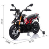 FX070 - 12V Aprilia Licensed Kids Ride On Motorcycle, 4-wheel Electric Dirt Bike with Spring Suspension, LED Lights, USB, MP3, Red