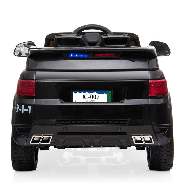 inQ Boutique - 12V Kids Police Ride On Car Electric Cars 2.4G Remote Control, LED Flashing Light, Music & Horn.