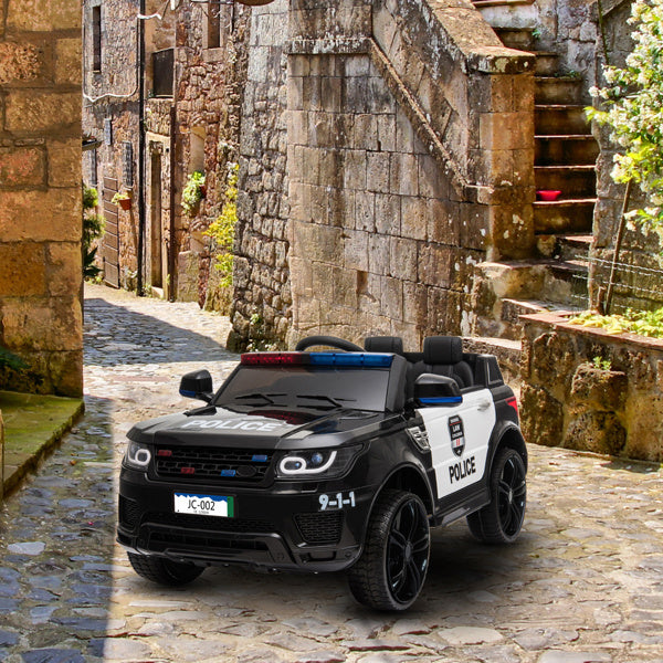 inQ Boutique - 12V Kids Police Ride On Car Electric Cars 2.4G Remote Control, LED Flashing Light, Music & Horn.
