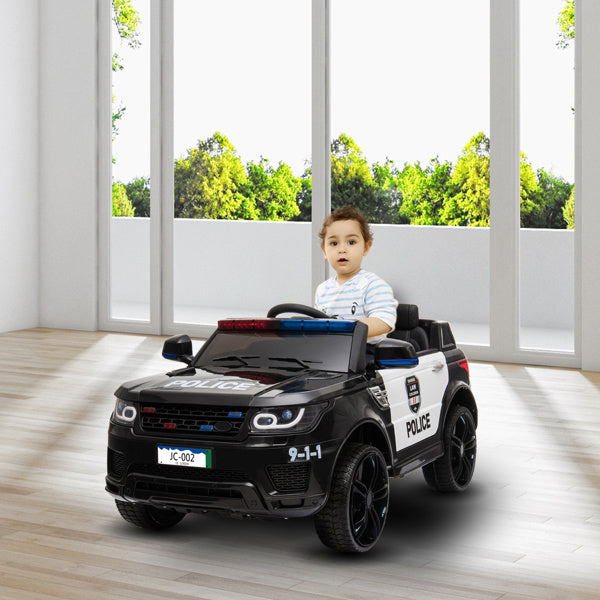 inQ Boutique - 12V Kids Police Ride On Car Electric Cars 2.4G Remote Control, LED Flashing Light, Music & Horn.