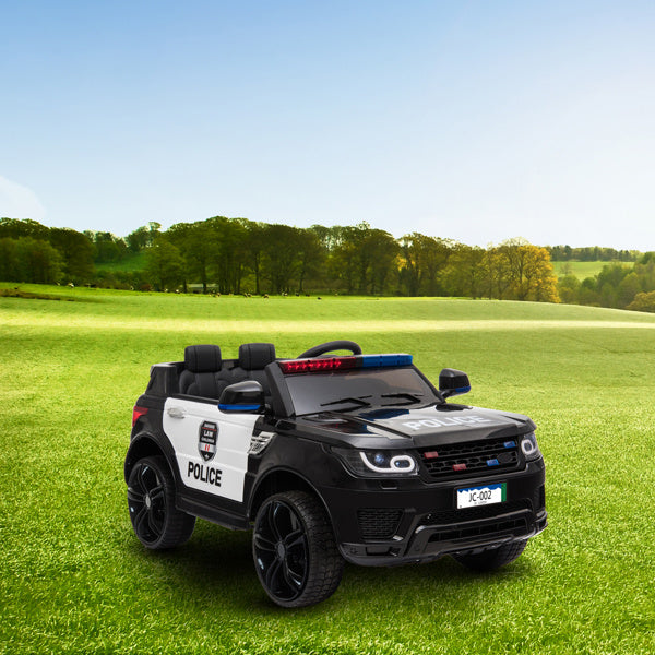 inQ Boutique - 12V Kids Police Ride On Car Electric Cars 2.4G Remote Control, LED Flashing Light, Music & Horn.