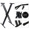 inQ Boutique - Keyboard Electric Piano Stand Standard Rack Dual-tube X-Shape Adjustable Folding