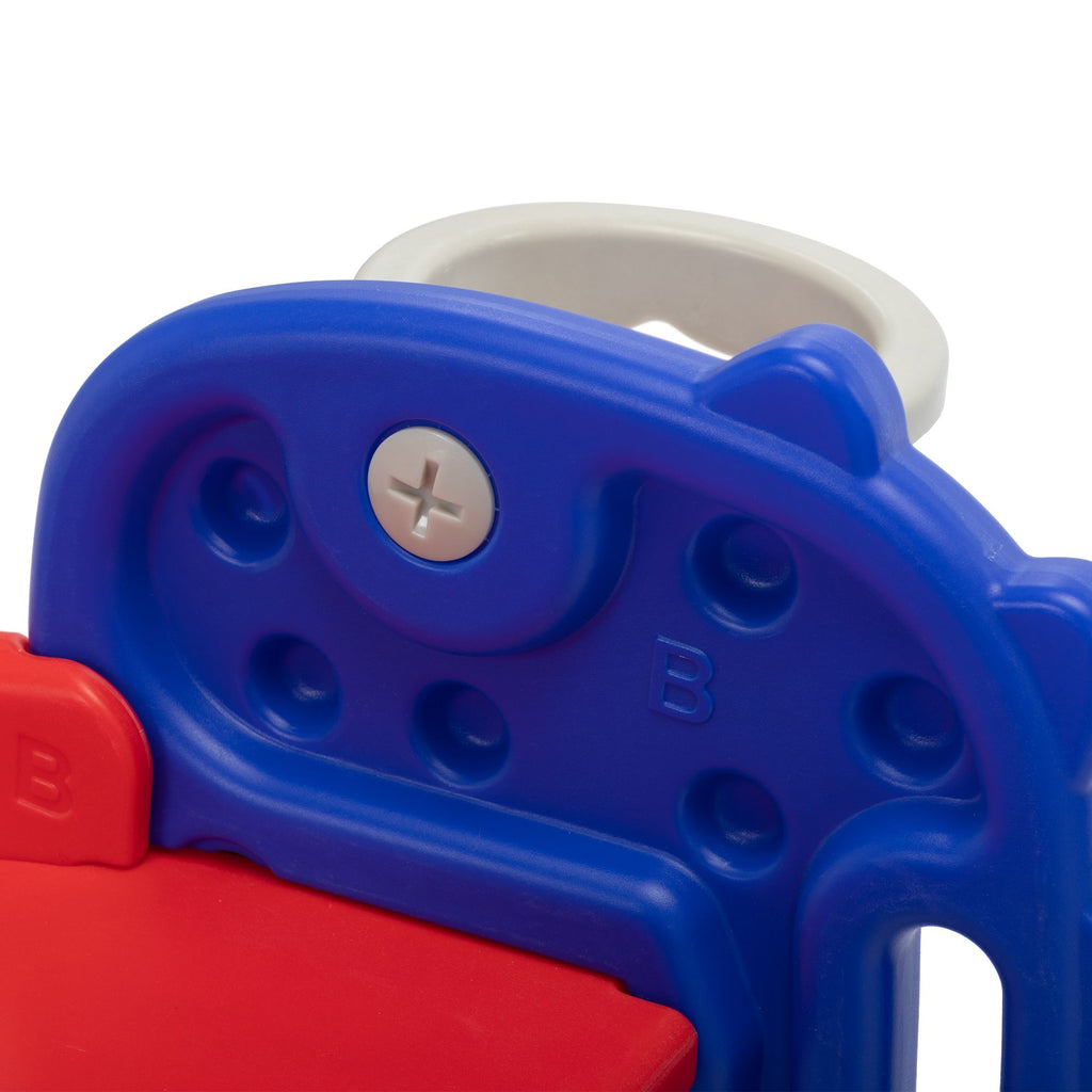 FX070 - 3 in 1 Freestanding Toddler Slide;  Indoor Outdoor Playground with Basketball Hoop and Ball for Kids Under 3 Years