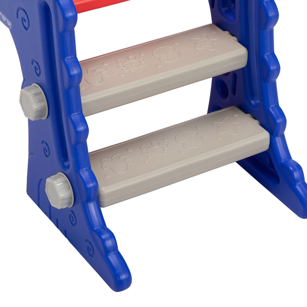 FX070 - 3 in 1 Freestanding Toddler Slide;  Indoor Outdoor Playground with Basketball Hoop and Ball for Kids Under 3 Years