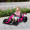 Yeah Depot - Aosom 24V 7.5 MPH Electric Go Kart with Adjustable Seat, Drifting Car Battery Powered Ride on Toy Outdoor with Slow Start, Button Start, Music, Honking Horn, Lights, for 6-12 Years Old, Pink