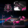 Yeah Depot - Aosom 24V 7.5 MPH Electric Go Kart with Adjustable Seat, Drifting Car Battery Powered Ride on Toy Outdoor with Slow Start, Button Start, Music, Honking Horn, Lights, for 6-12 Years Old, Pink