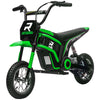 Yeah Depot - Aosom Electric Dirt Bike with Twist Grip Throttle, 24V 350W Off-Road Electric Motorcycle, Up to 15 MPH with Brake, Music Horn, Rear Suspension for Ages 13+ Years, Green