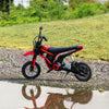 Yeah Depot - Aosom Electric Dirt Bike with Twist Grip Throttle, 24V 350W Off-Road Electric Motorcycle, Up to 15 MPH with Brake, Music Horn, Rear Suspension for Ages 13+ Years, Red