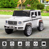 Yeah Depot - Aosom 12V Kids Electric Car, Mercedes Benz G500 Licensed Battery Powered Ride on Truck for Kids with Remote Control, Headlights, Music, Suspension & Storage for Boys and Girls, White