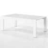 Yeah Depot - All-Weather Aluminum Outdoor Coffee Table, Modern Coffee Table for Outside, Rectangle Patio Coffee Table-White