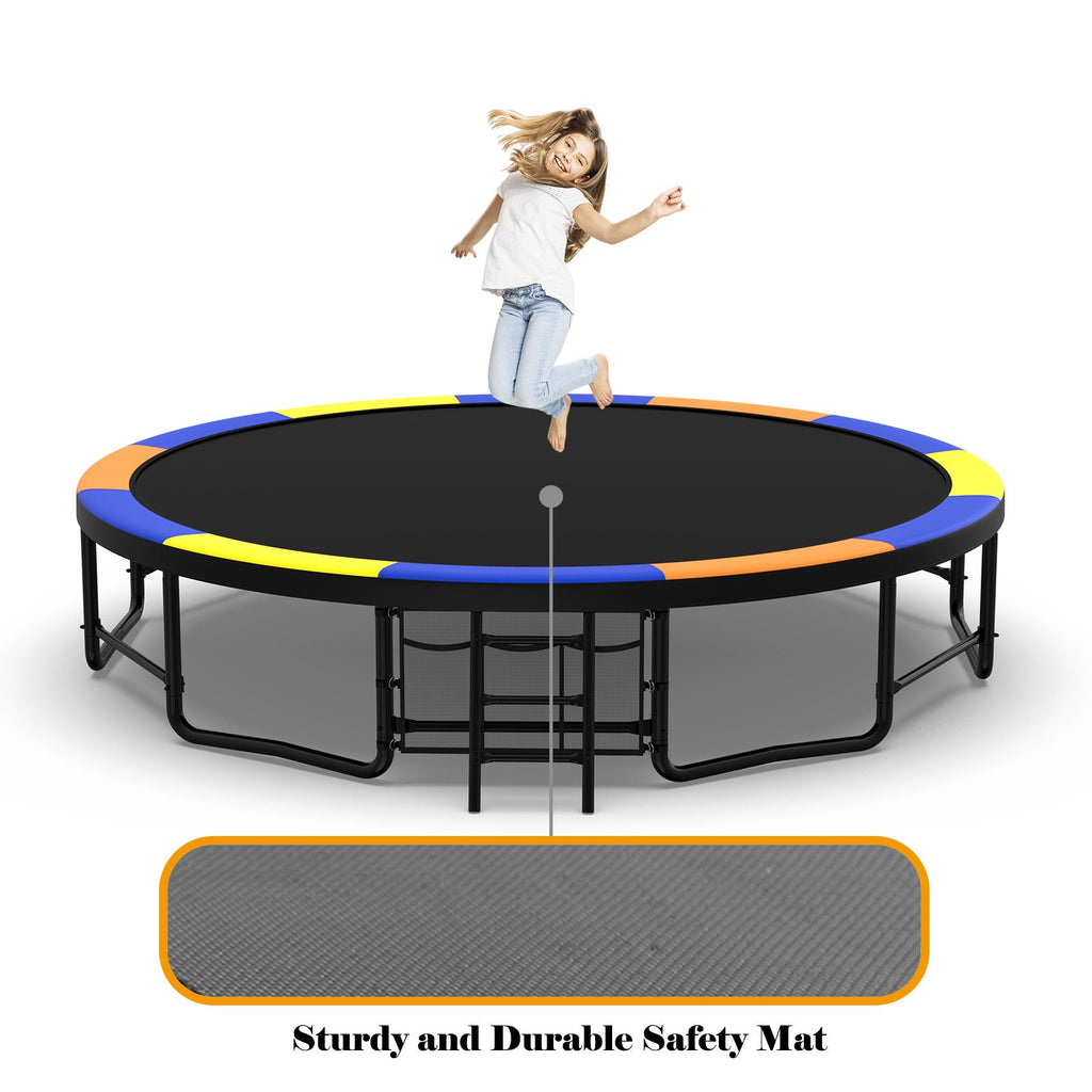 Yeah Depot - 16FT Trampoline with EnclosureRecreational Trampolines with Ladder and AntiRust Coating, ASTM Approval Outdoor Trampoline for Kids