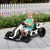 Yeah Depot - Aosom 24V 7.5 MPH Electric Go Kart with Adjustable Seat, Drifting Car Battery Powered Ride on Toy Outdoor with Slow Start, Button Start, Music, Honking Horn, Lights, for 6-12 Years Old, White