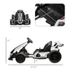 Yeah Depot - Aosom 24V 7.5 MPH Electric Go Kart with Adjustable Seat, Drifting Car Battery Powered Ride on Toy Outdoor with Slow Start, Button Start, Music, Honking Horn, Lights, for 6-12 Years Old, White