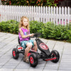 Yeah Depot - Aosom Kids Pedal Go Kart Ride-on Toy with Ergonomic Comfort, Pedal Car with Tough, Wear-Resistant Tread, Go Cart Kids Car for Boys & Girls with Suspension System, Safety Hand Brake, Ages 5-12, Red
