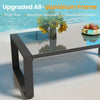 Yeah Depot - Coffee Table - Powder-Coated Aluminum and Glass Lightweight Table- Versatile Use- Rectangular - Gray