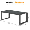 Yeah Depot - Coffee Table - Powder-Coated Aluminum and Glass Lightweight Table- Versatile Use- Rectangular - Gray