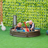 Yeah Depot - Outsunny Kids Outdoor Sandbox with Cover Garden Bed, Easy Assembly Children's Round Sandbox for Backyard, Brown, 48.5'' x 48.5'' x 8.75''
