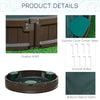 Yeah Depot - Outsunny Kids Outdoor Sandbox with Cover Garden Bed, Easy Assembly Children's Round Sandbox for Backyard, Brown, 48.5'' x 48.5'' x 8.75''