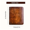 yunxin - Blocking Trifold Genuine Leather Wallets for Men, Vintage Short Multi Function Credit Card Holder, Give Gifts to Men (Brown)