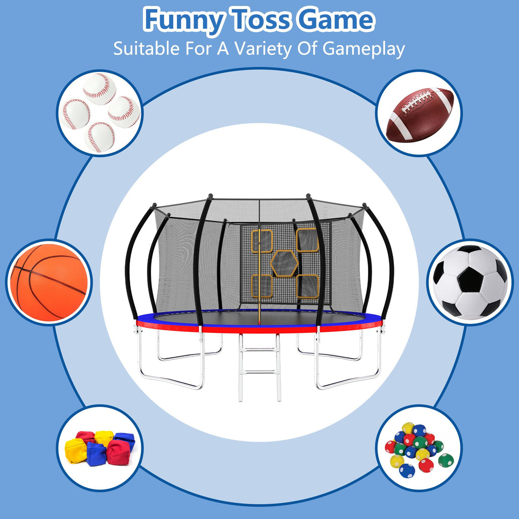 Yeah Depot - 14FT Trampoline, Outdoor Trampolines for Kids and Adults, Recreational Trampoline with Enclosure Net & Ladder, Round Trampoline ASTM Approved